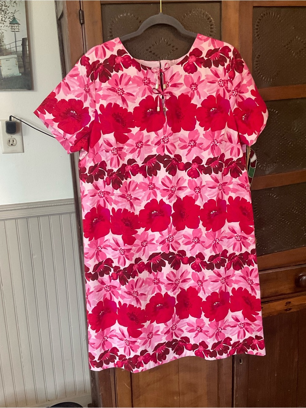 Talbots Pink Red Floral Dress 18